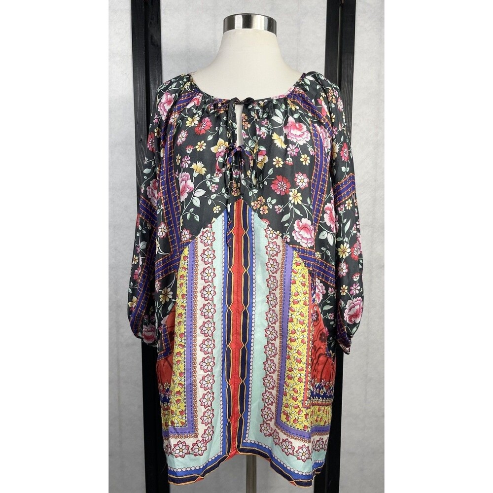 Johnny Was Lookout Electra Silk Printed Tunic. Size: M
